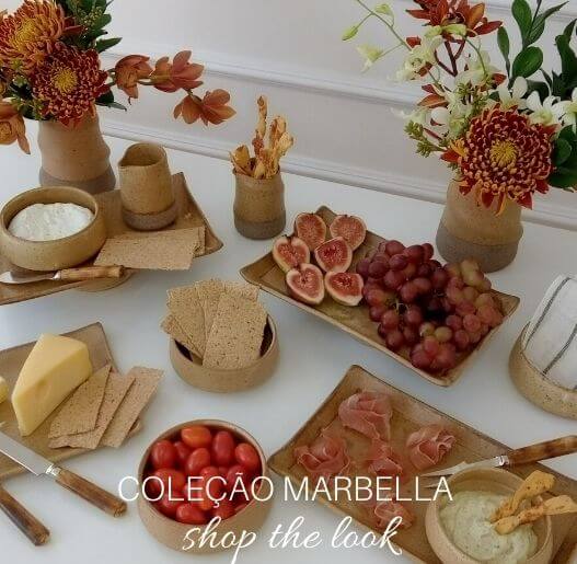 Cerâmicas Coleção Marbella para servir aperitivos em mesa posta, Para La Casa