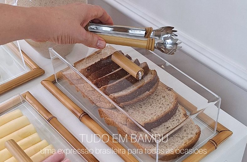 Com o DNA brasileiro nossas apostas em bambu para servir e deixar a mesa mais original.