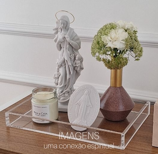 Imagens em pó de mármore com design contemporâneo que complementa o décor e os nossos momentos de conexão espiritual.
